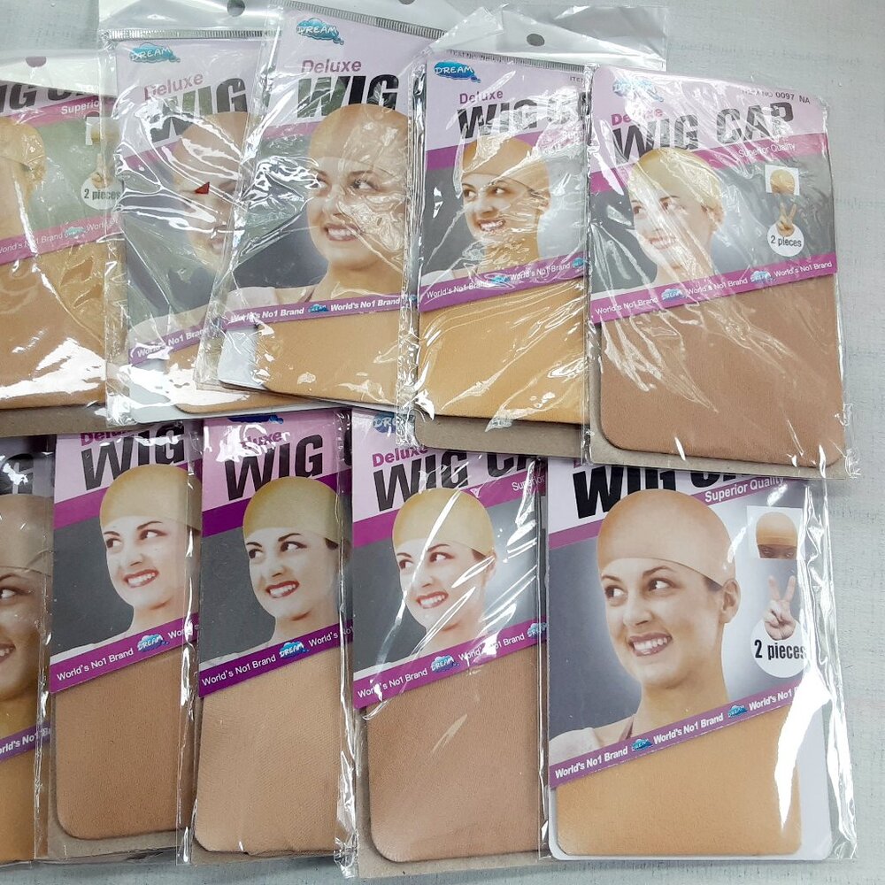 20 wig caps light and medium tan one size